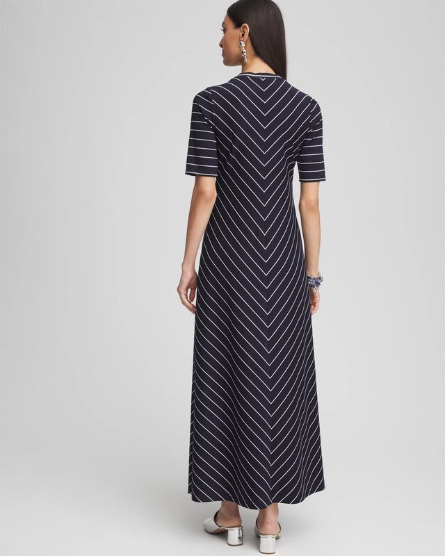 Striped Ponte Maxi Dress - image 3